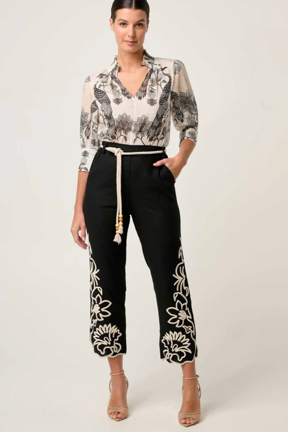 Oleander Cotton Silk Blouse Imperial Stone