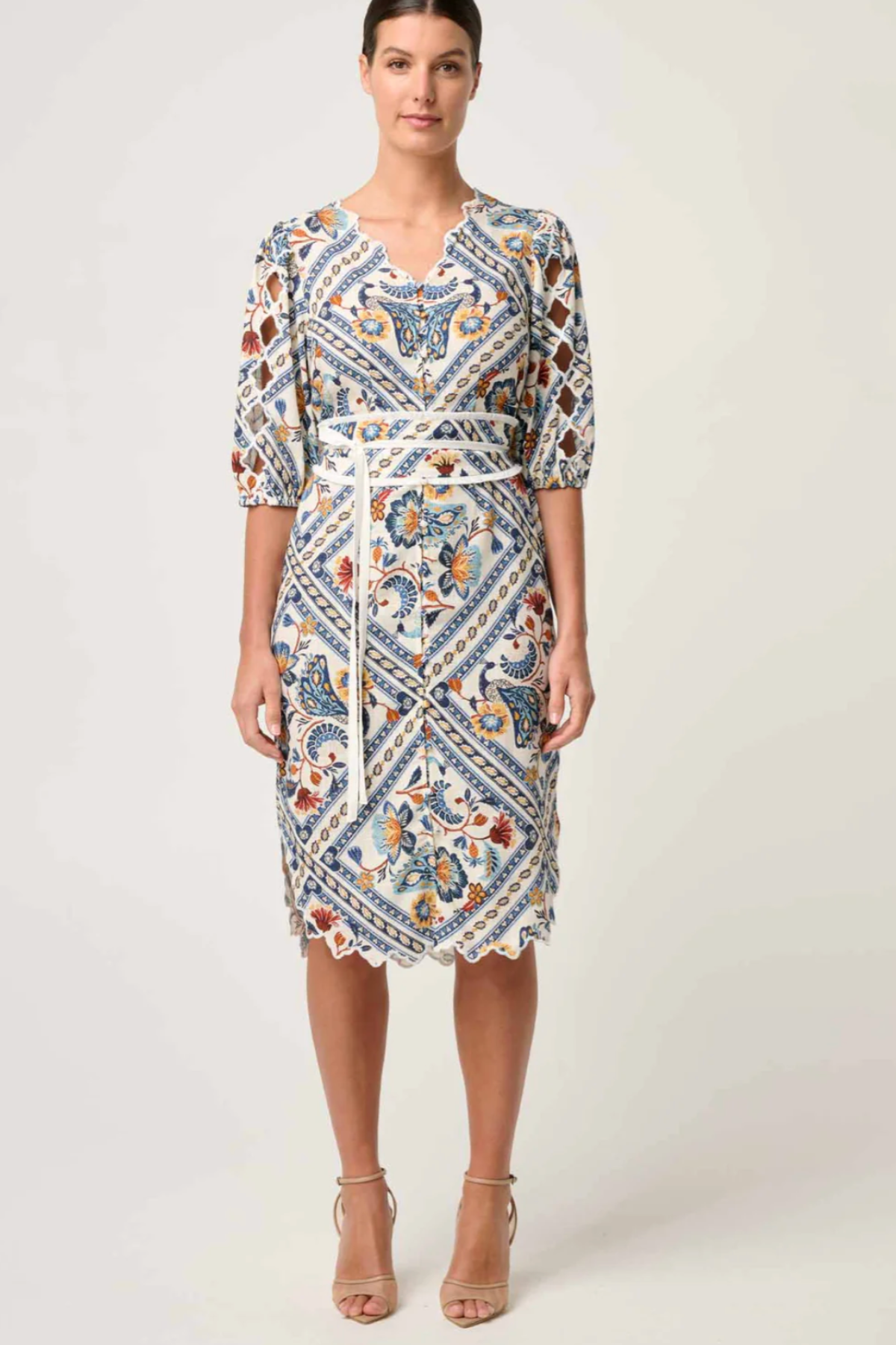 Theia Embroidered Dress