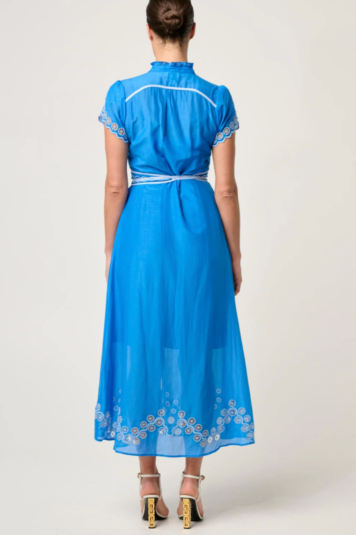Xanthia Embroidered Dress Blue Topaz