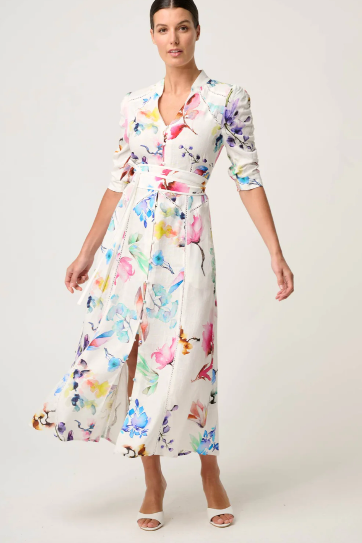 Xenia Contrast Trim Dress Plume Blossom