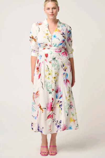 Xenia Contrast Trim Dress Plume Blossom