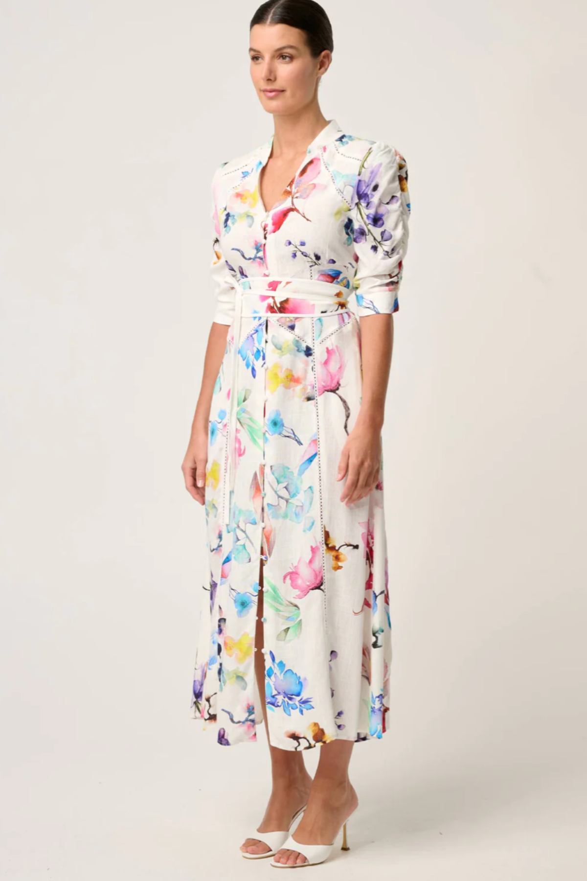 Xenia Contrast Trim Dress Plume Blossom