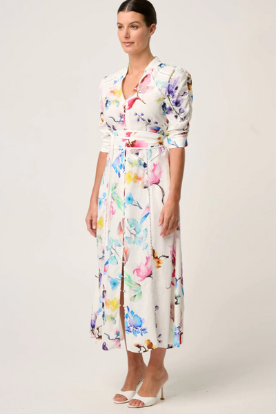Xenia Contrast Trim Dress Plume Blossom