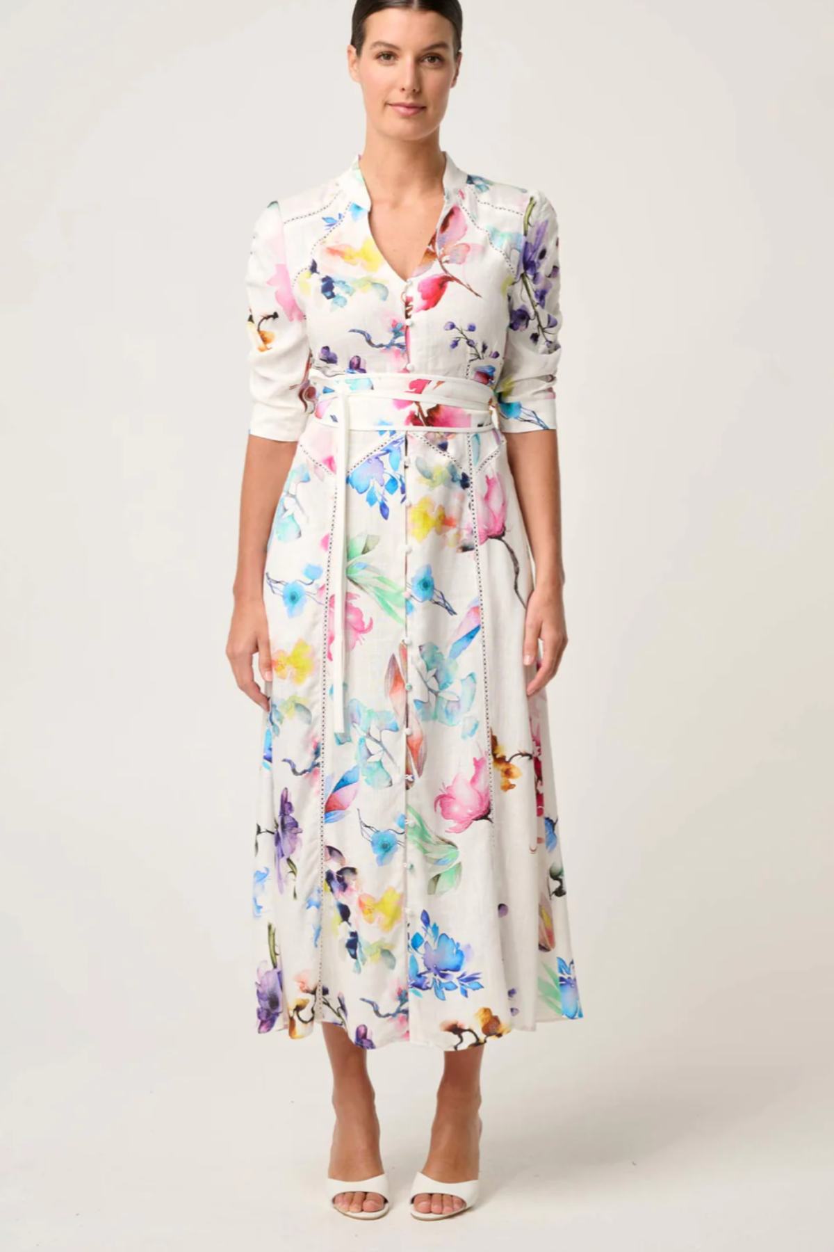 Xenia Contrast Trim Dress Plume Blossom