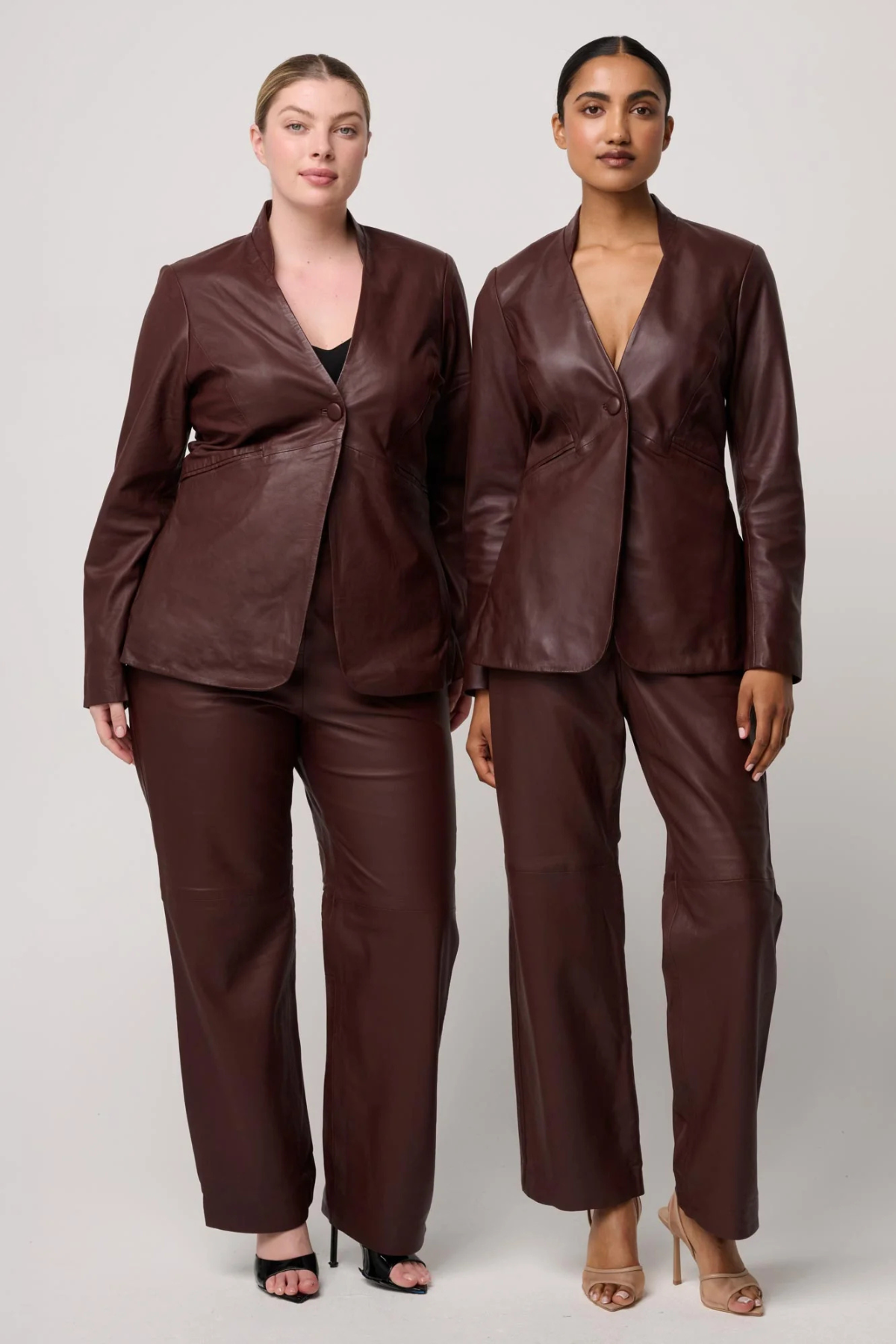 Calypso Leather Blazer Oxblood