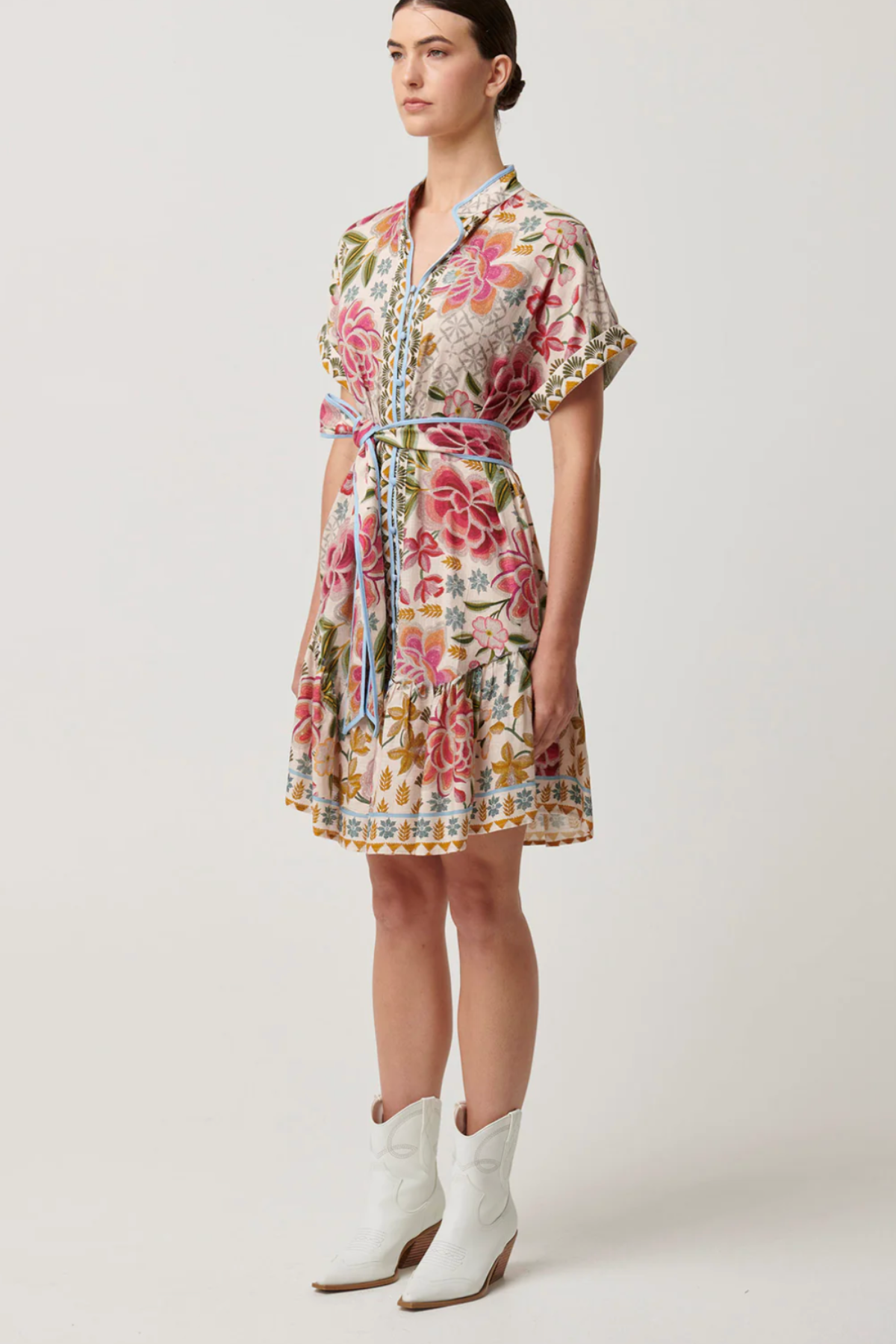 Clementine Linen Viscose Shirt Dress Azalea Fields