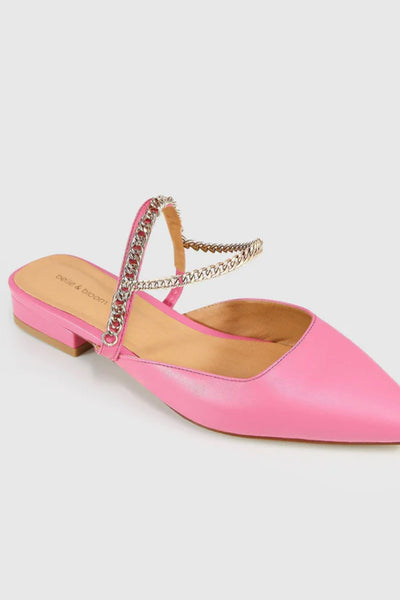 On the Go Leather Flat Hot Pink