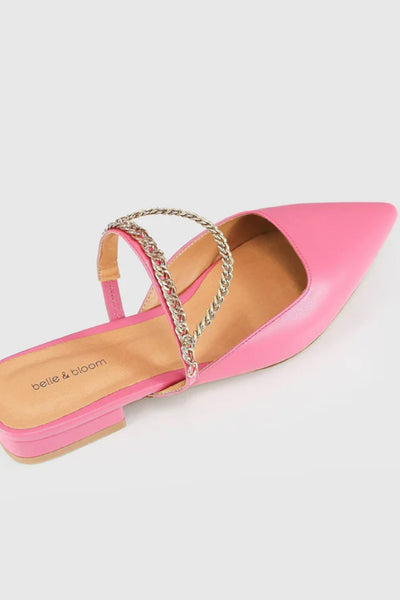 On the Go Leather Flat Hot Pink