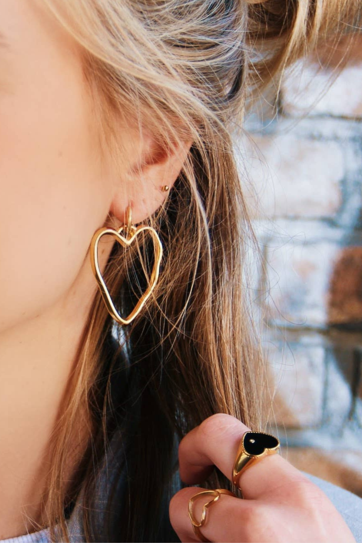 Open Heart Earring Hoops
