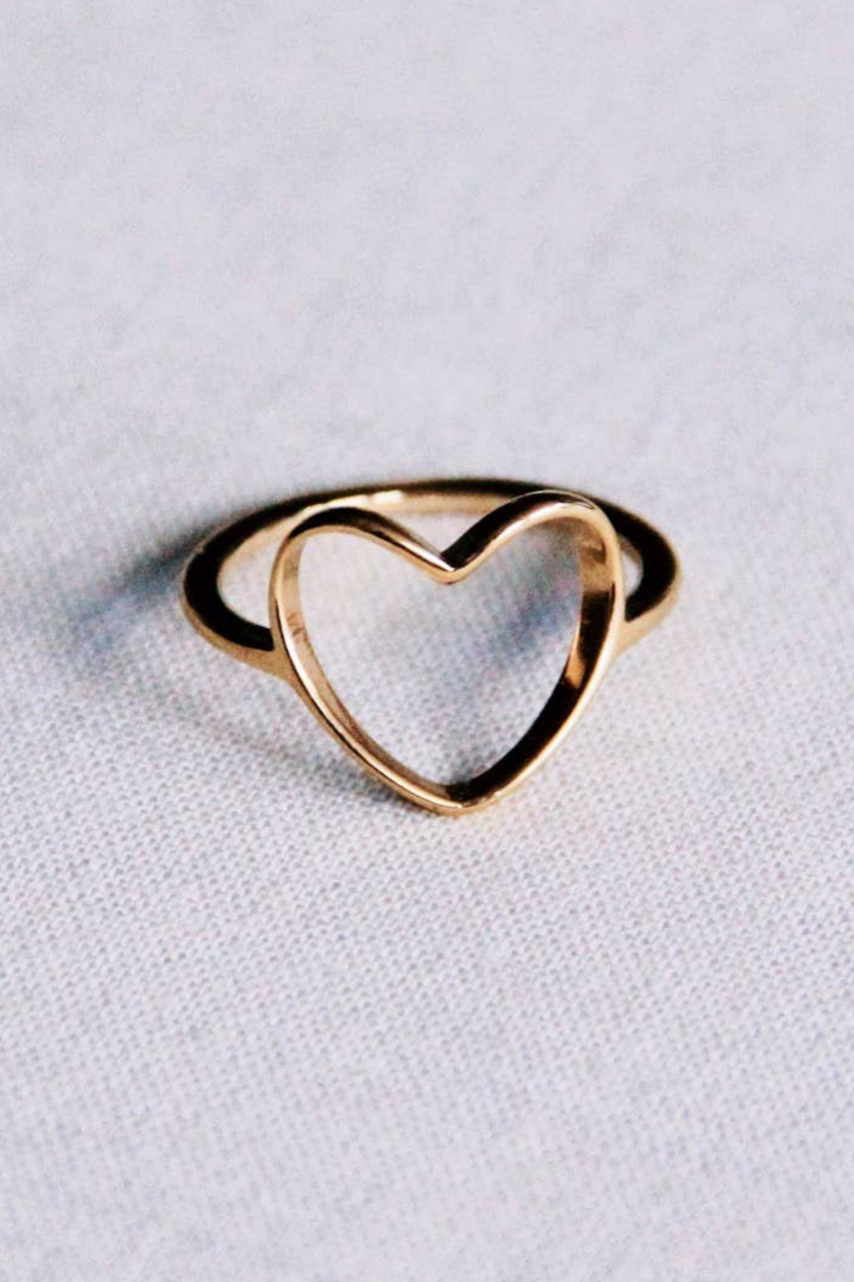 Open Heart Gold Ring