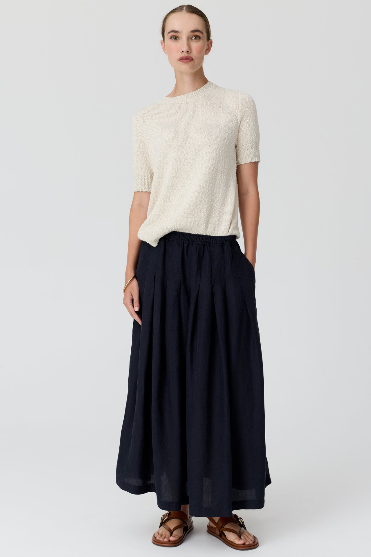 Cedar Lurex Knit Chalk