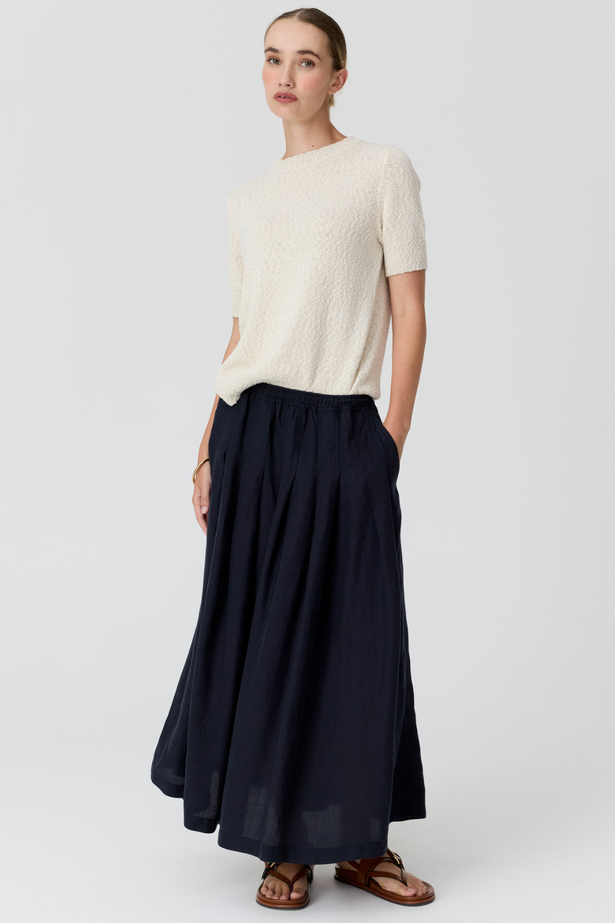 Cedar Lurex Knit Chalk
