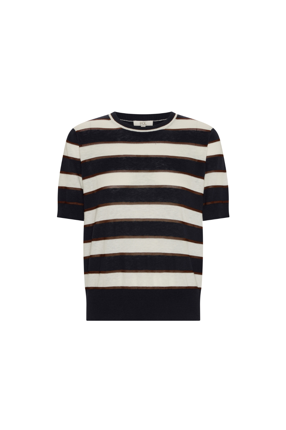 Darcey Stripe Knit Tee Ink