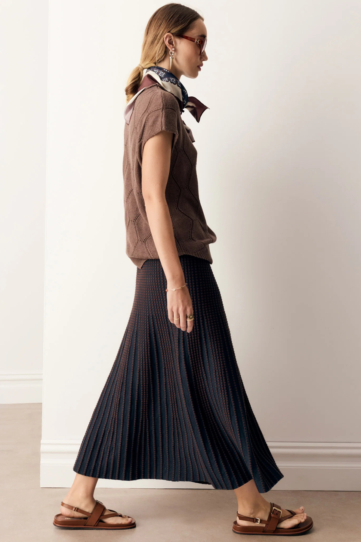 Evlyn Knit Skirt Ink Chocolate