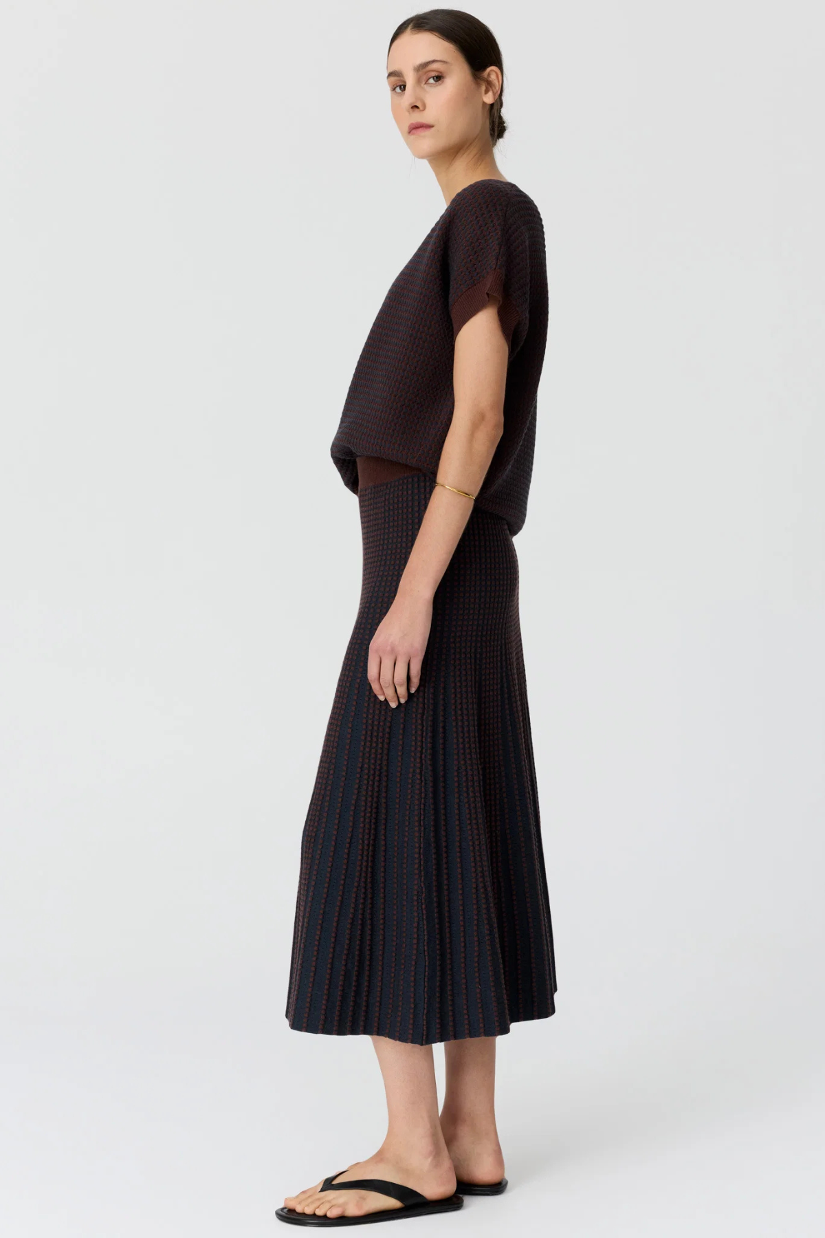 Evlyn Knit Skirt Ink Chocolate