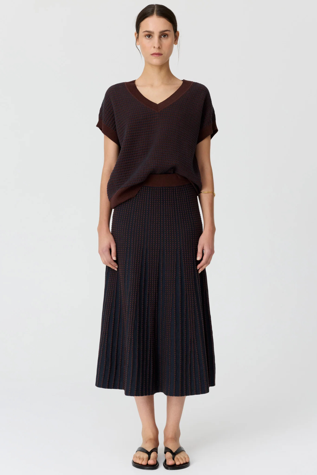 Evlyn Knit Skirt Ink Chocolate