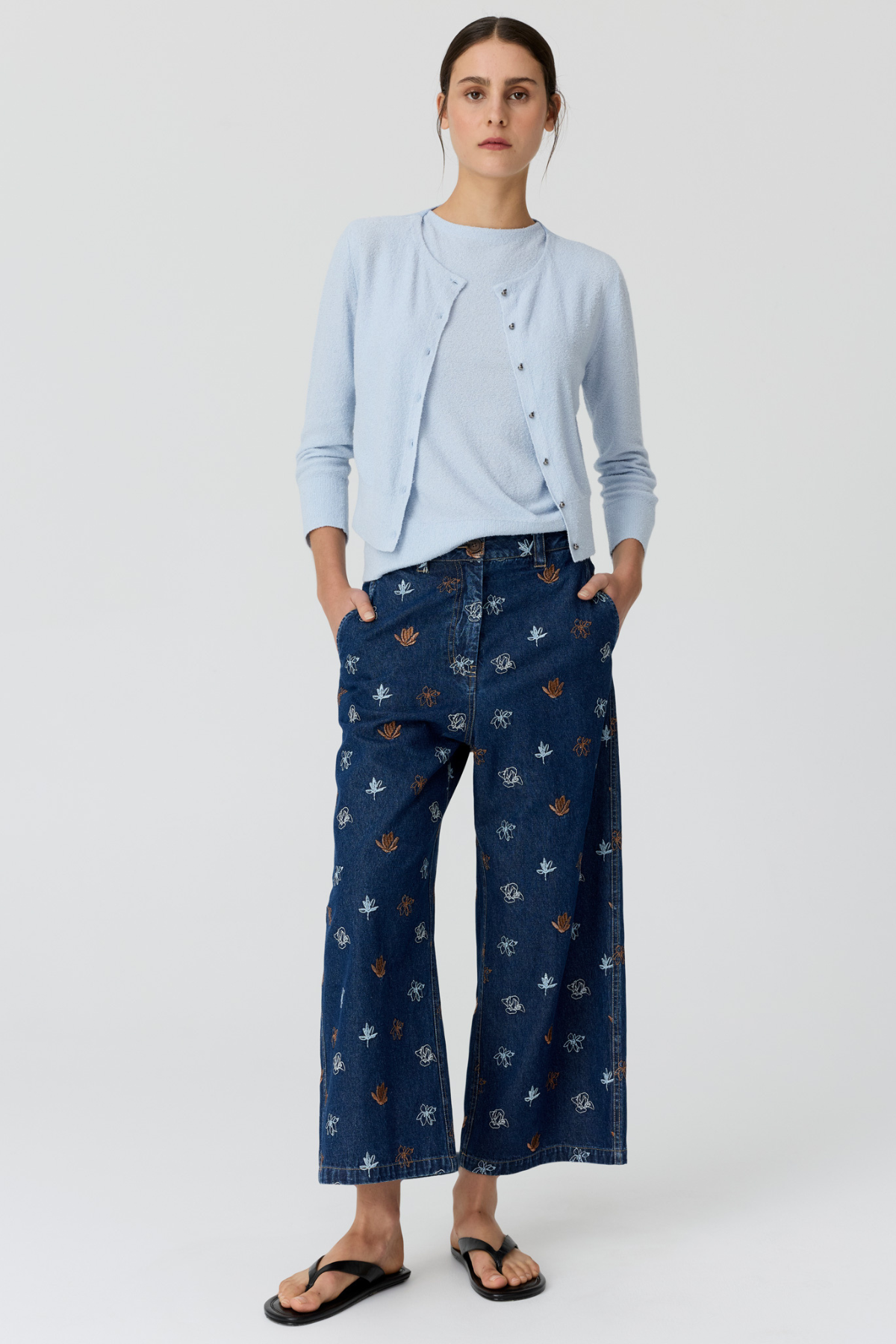 Haven Cardigan Lurex Blue