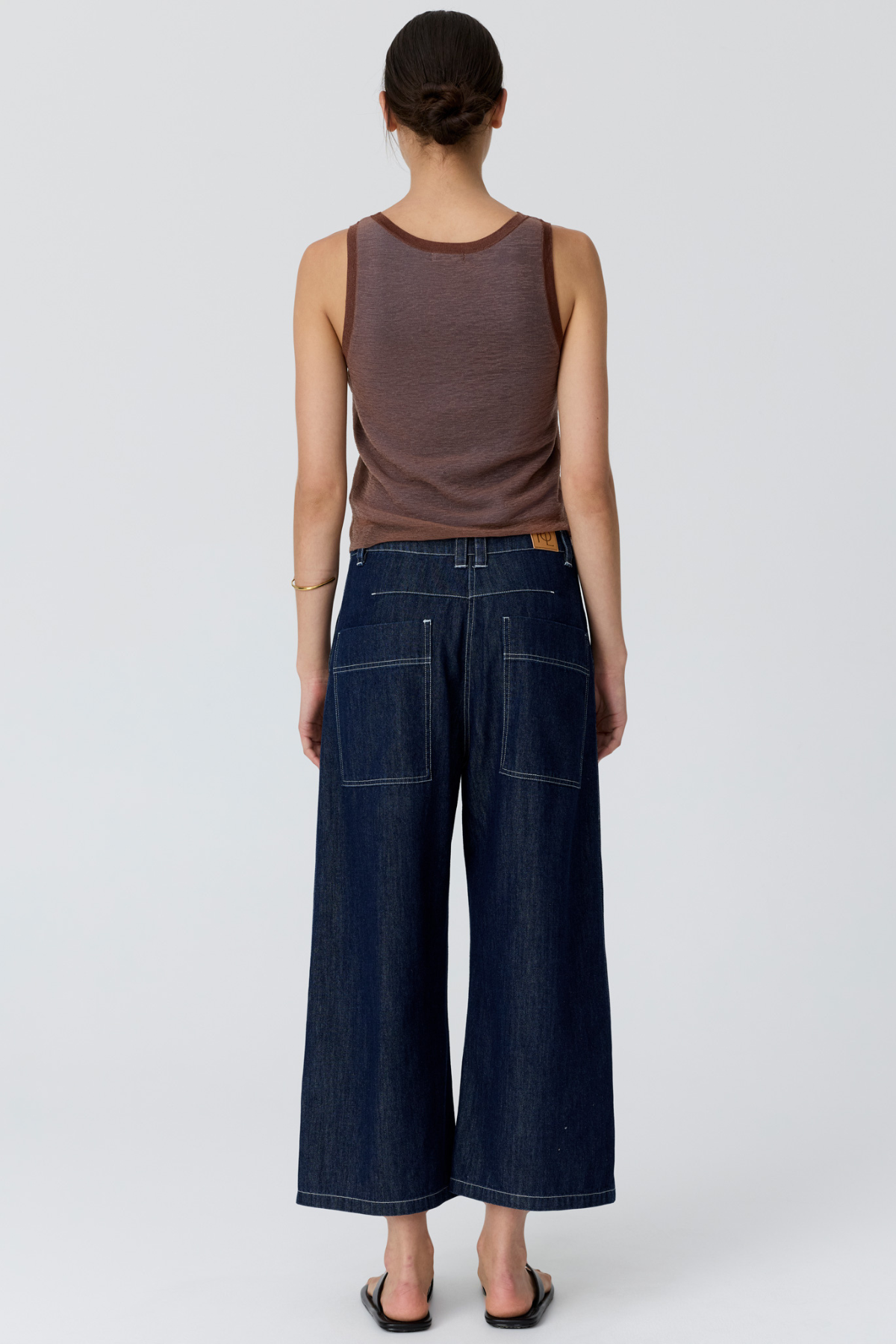 Kaspar Layered Tank Chocolate Blue
