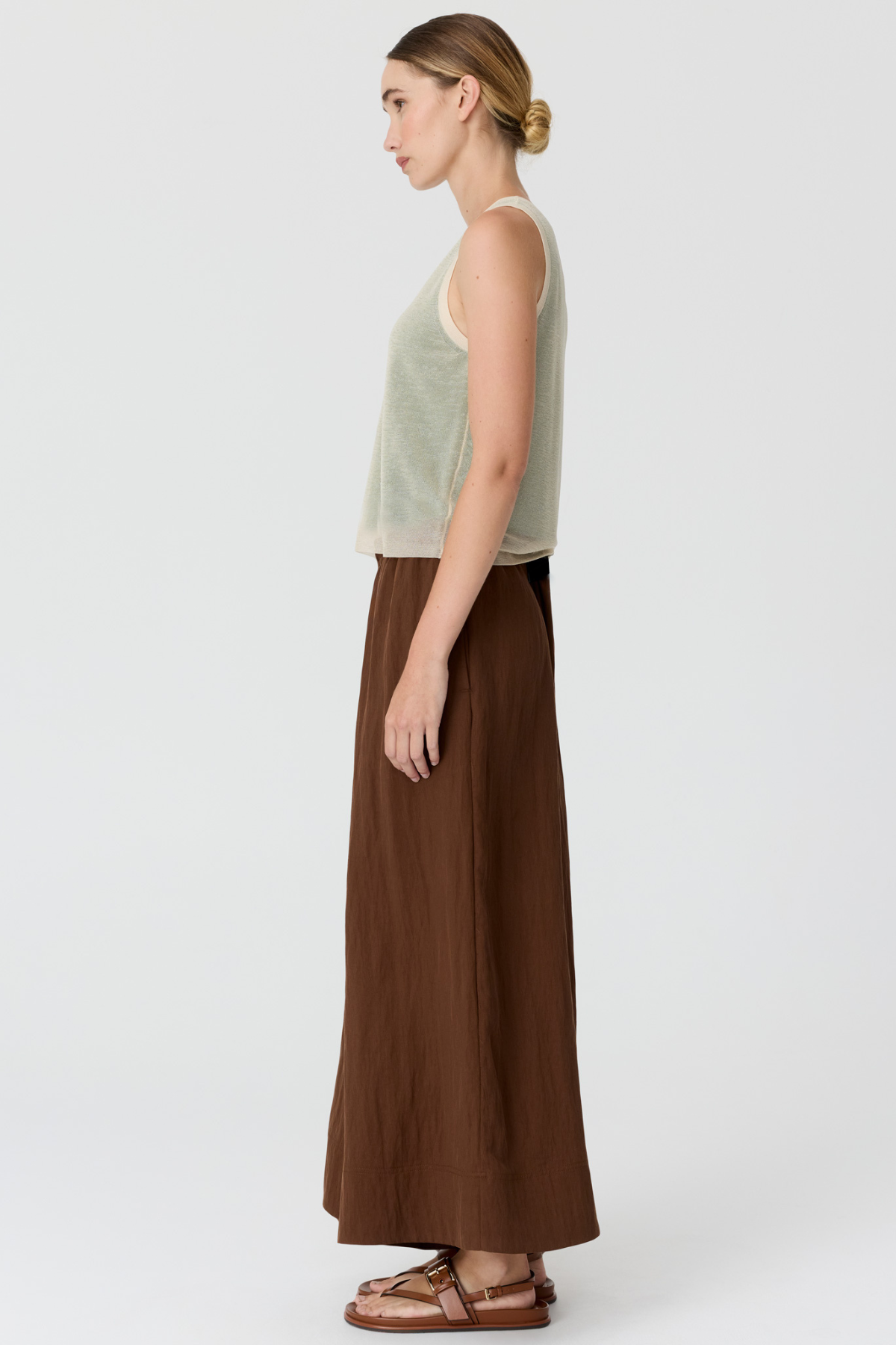 Kaspar Layered Tank Green Butter