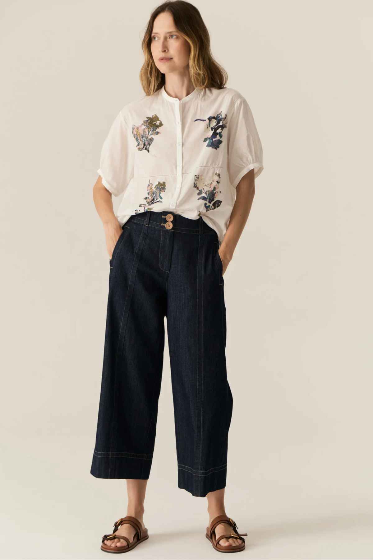 Carsen Crop Pant Dark Wash