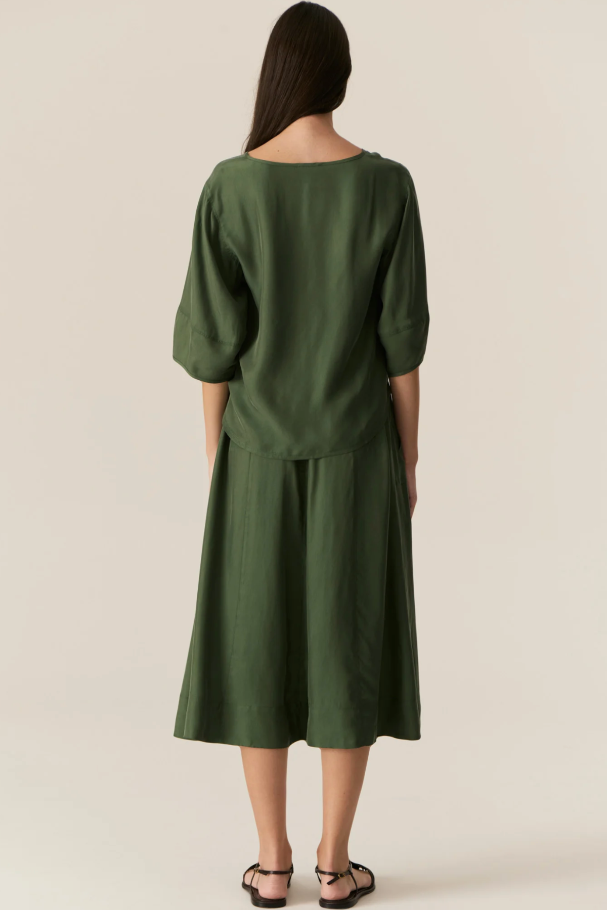 Henri Tie Skirt Green