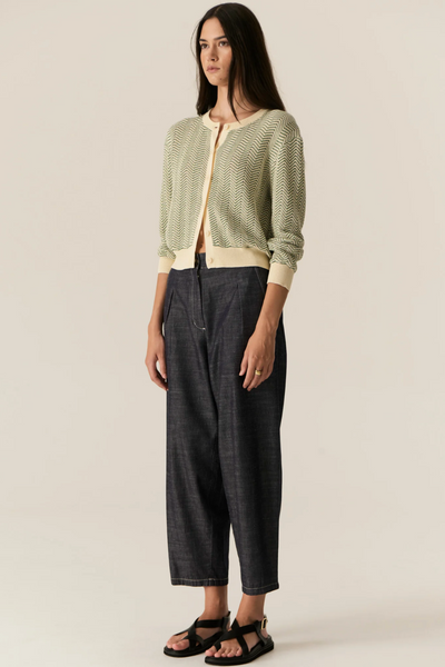 Jules Cardigan Green Ivory
