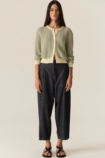 Jules Cardigan Green Ivory