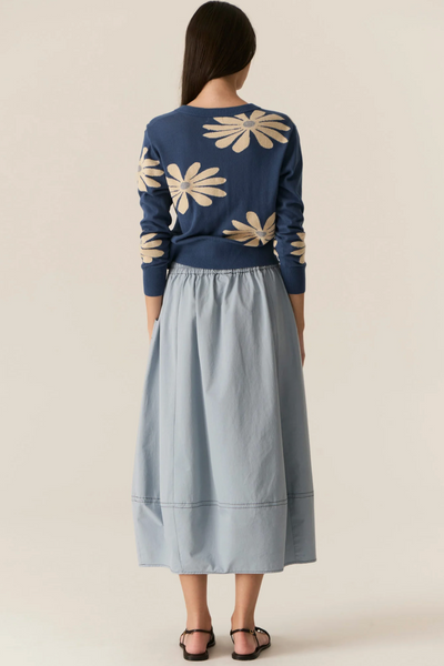 Lask Daisy Cardigan Blue Ecru