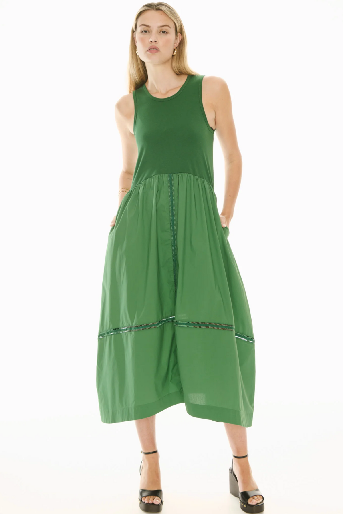 Orlo Lace Tank Dress Green