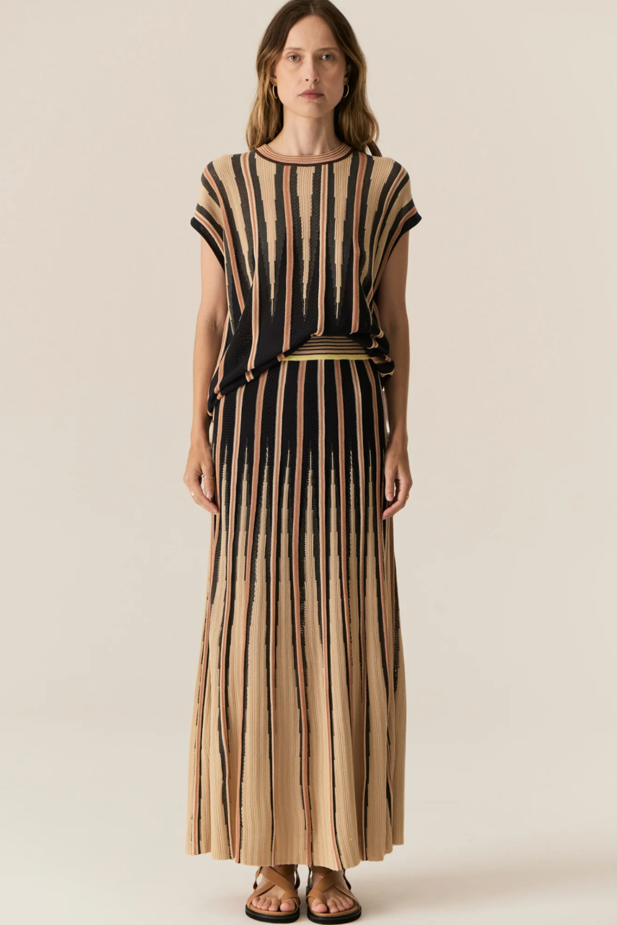 Tedd Knit Skirt Ink Camel