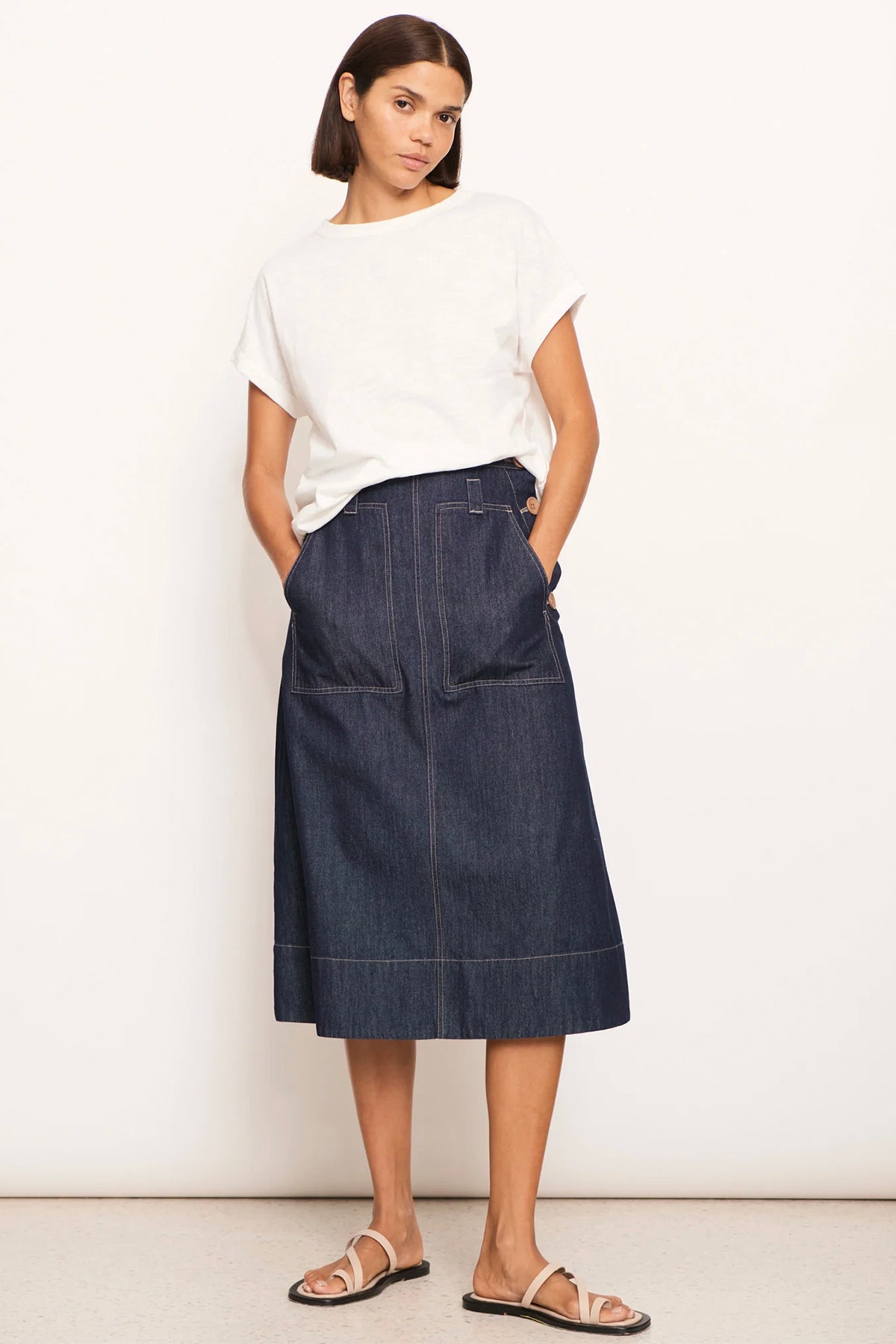 Raydel Denim Skirt Dark Wash