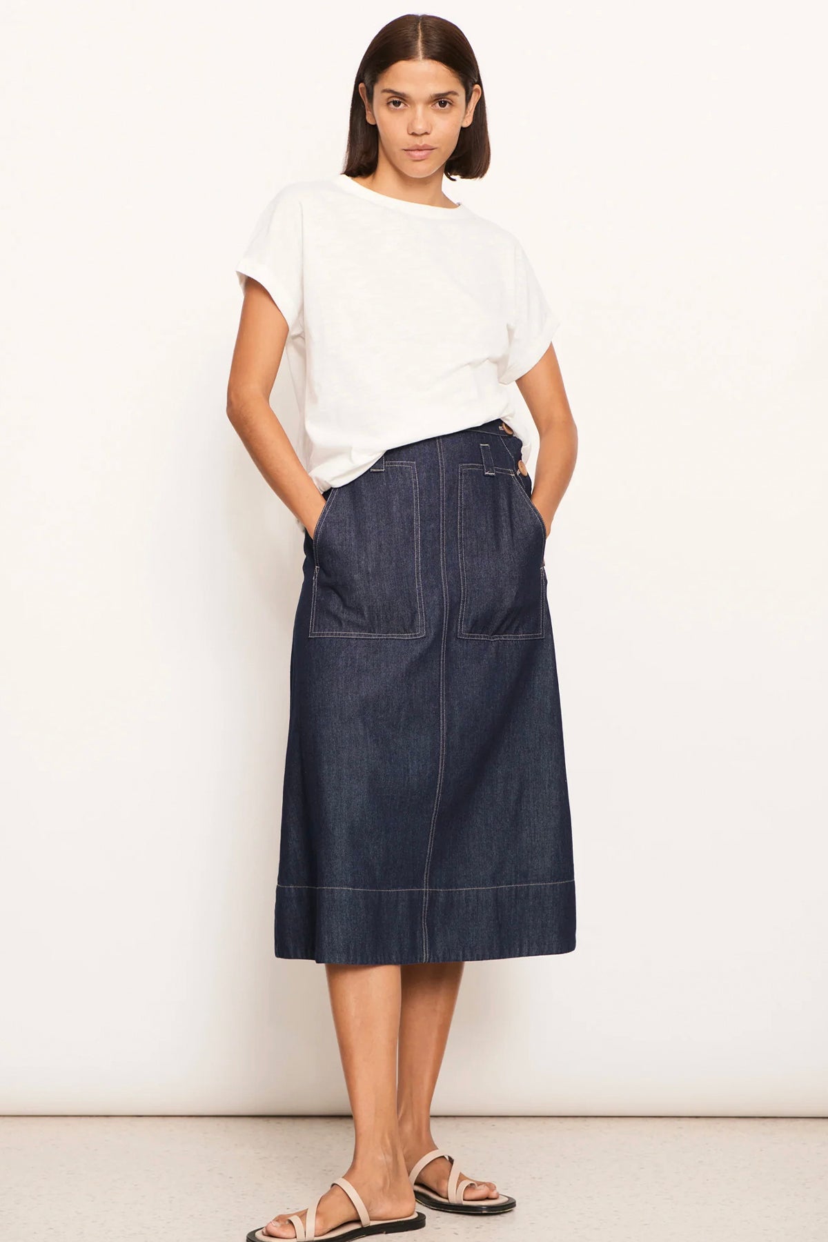 Raydel Denim Skirt Dark Wash