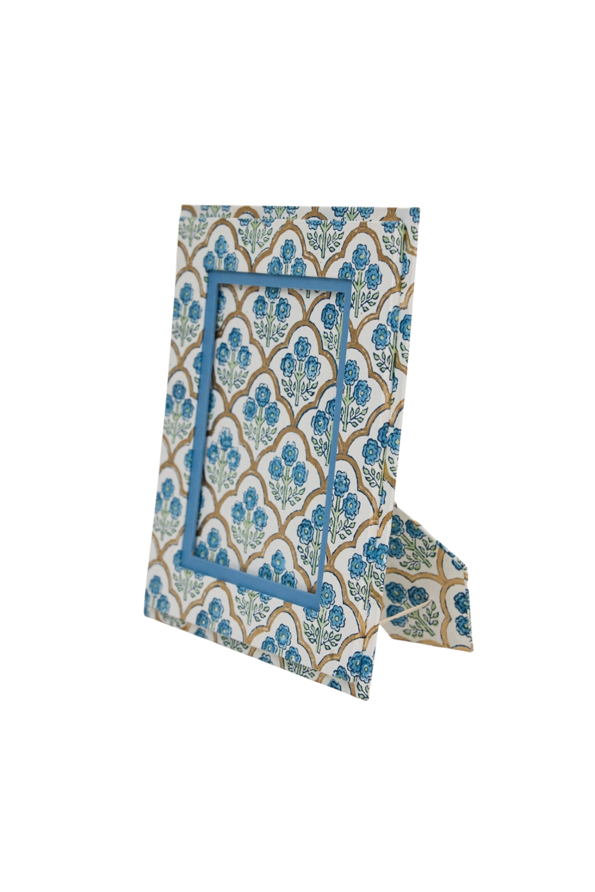 Block Printed Picture Frame Indigo 5x7