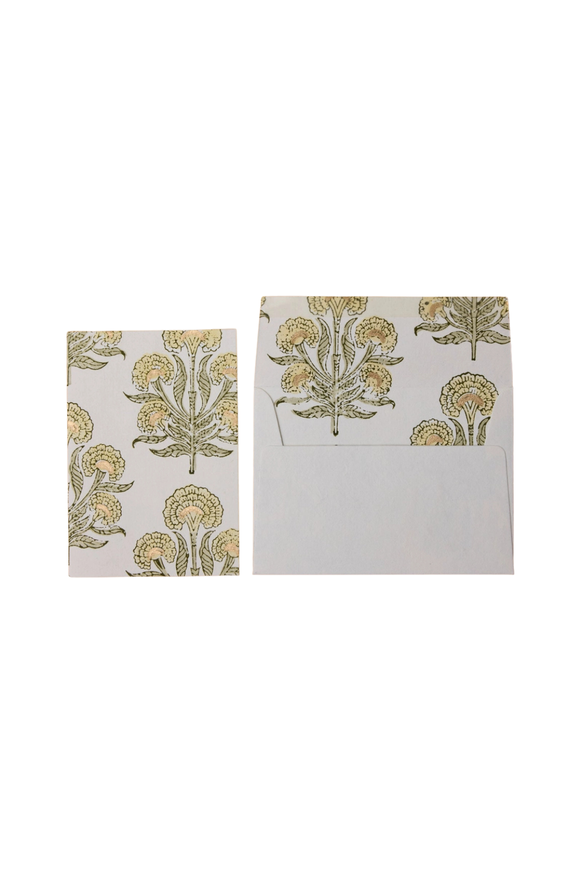 Hand Block Printed Card Buttercream