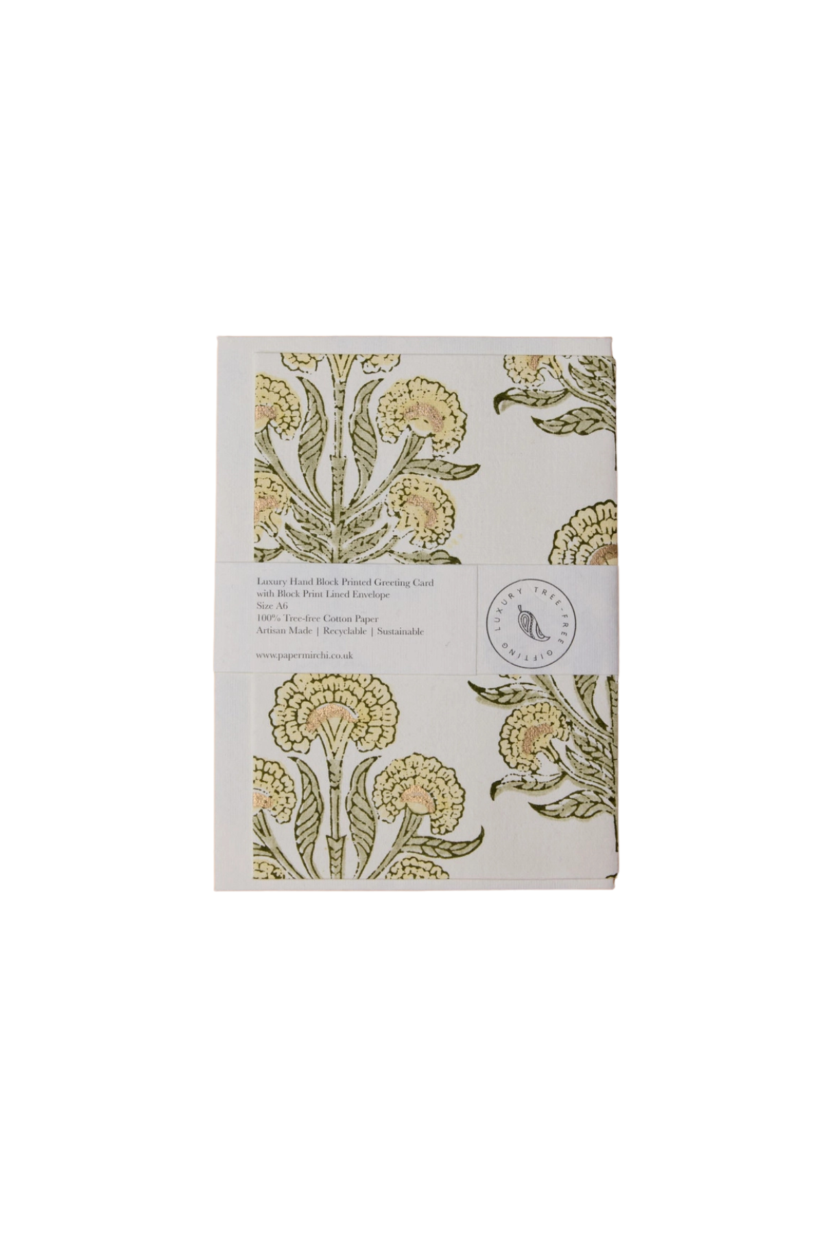 Hand Block Printed Card Buttercream