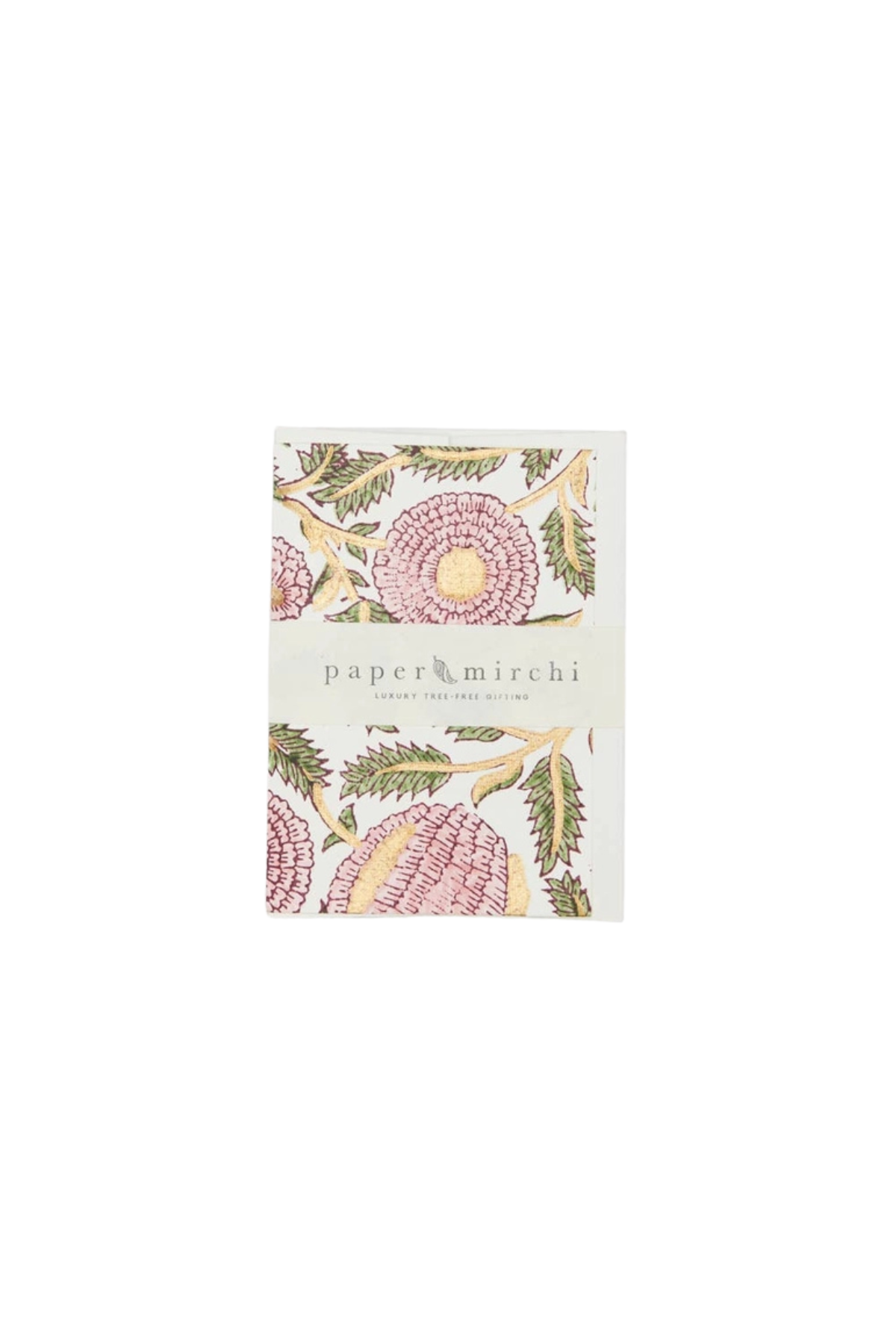Hand Block Printed Card Marigold Blush