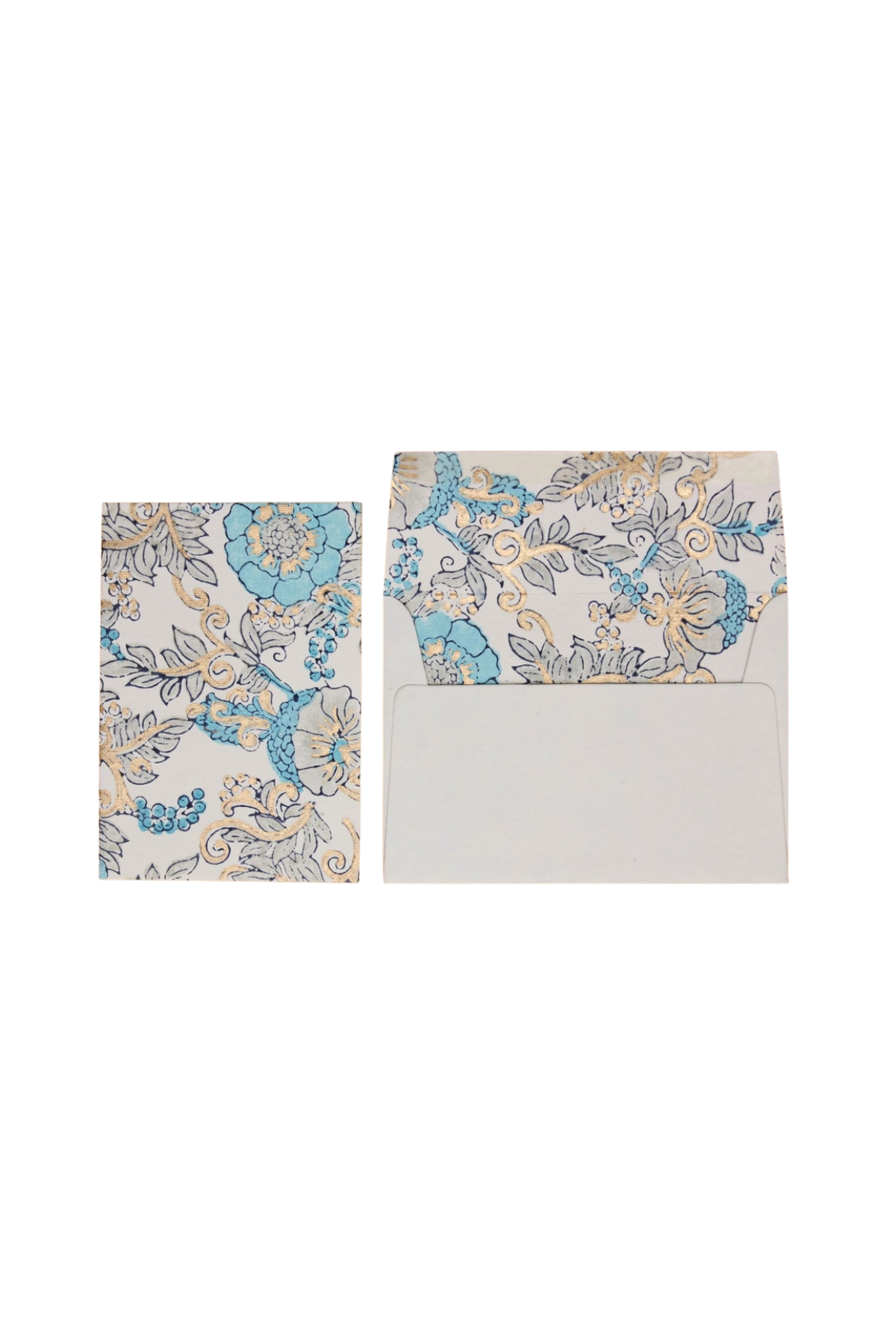 Hand Block Printed Card Wild Rose