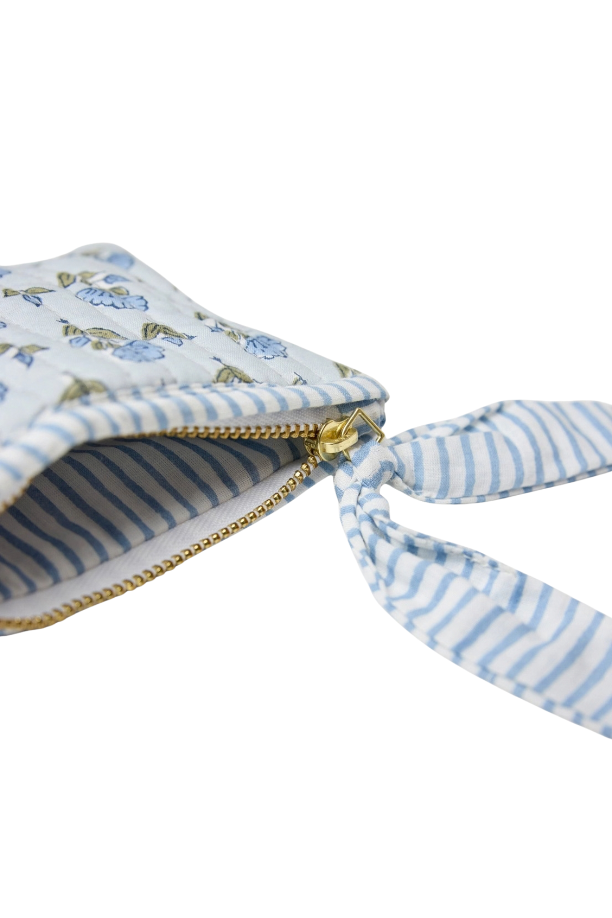 Organic Cotton Pouch Small Ditsy Floral Blue