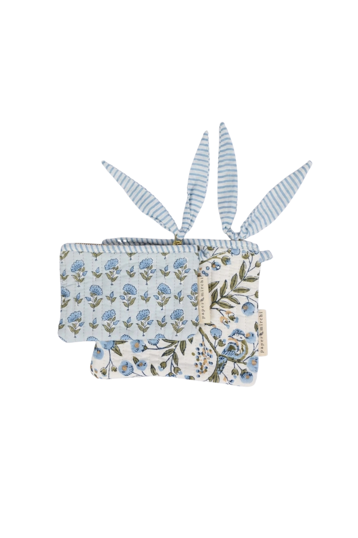 Organic Cotton Pouch Small Ditsy Floral Blue