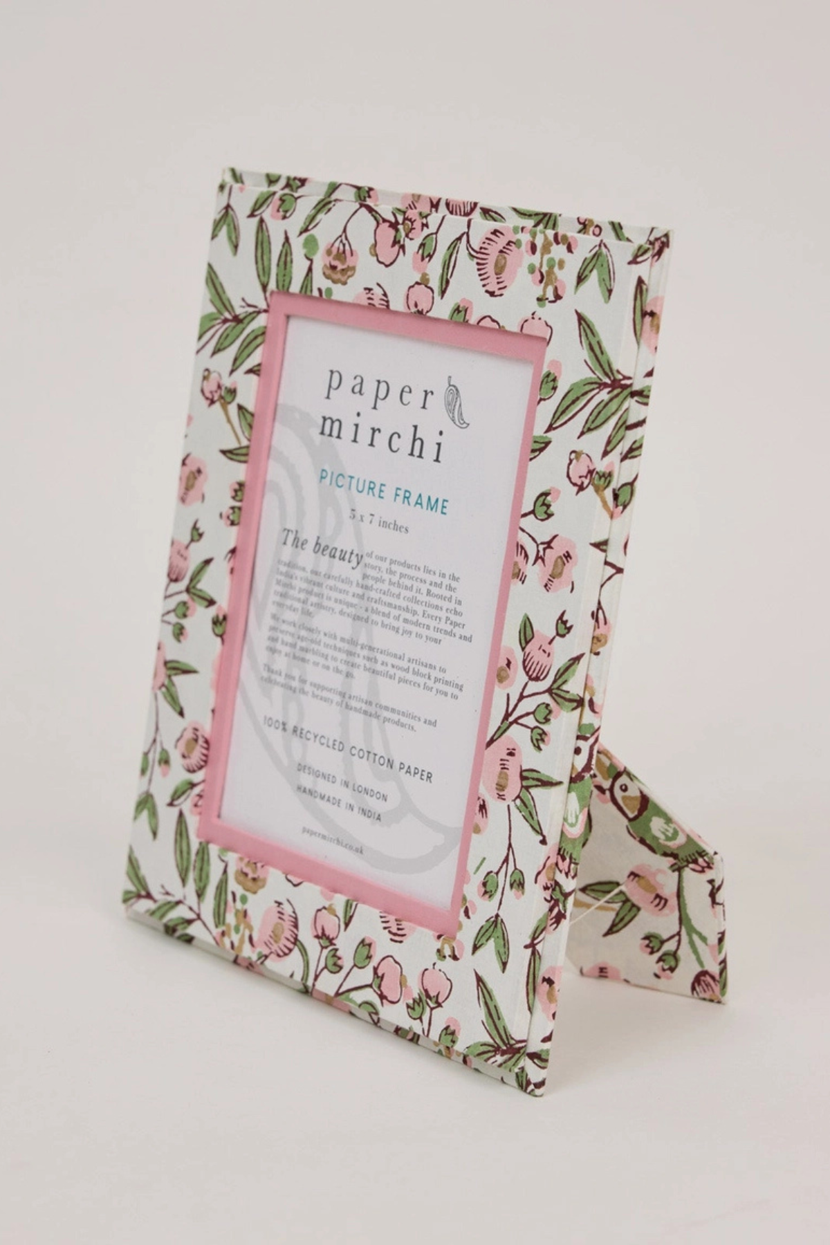 Block Printed Picture Frame Song Birds