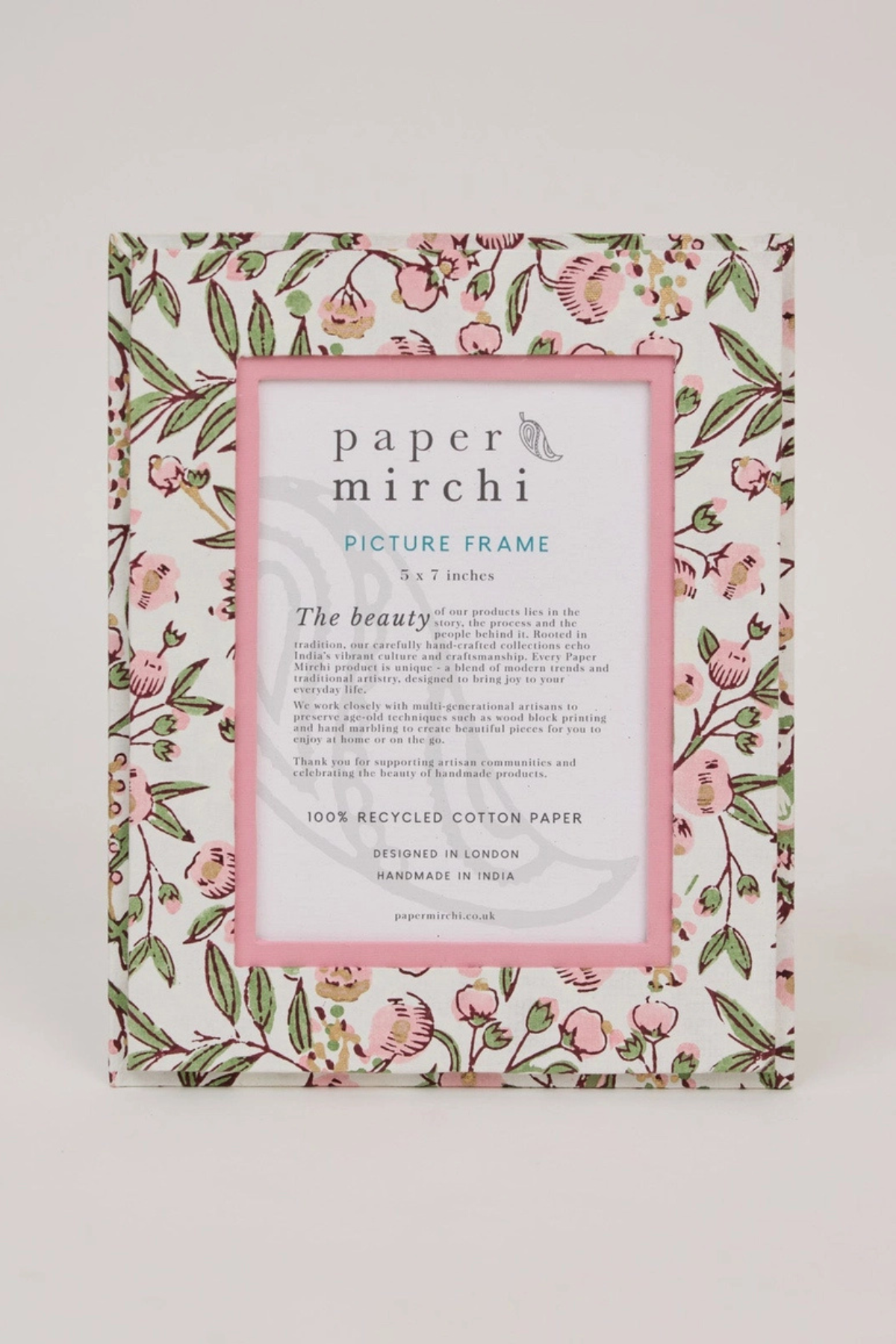 Block Printed Picture Frame Song Birds