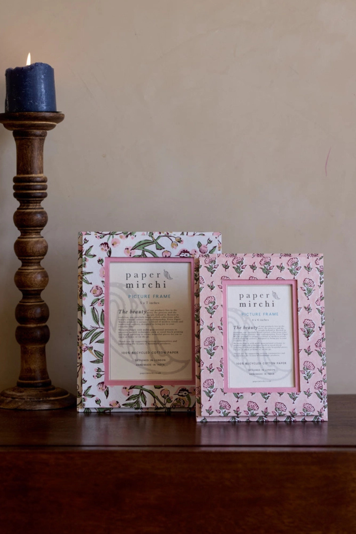 Block Printed Picture Frame Song Birds