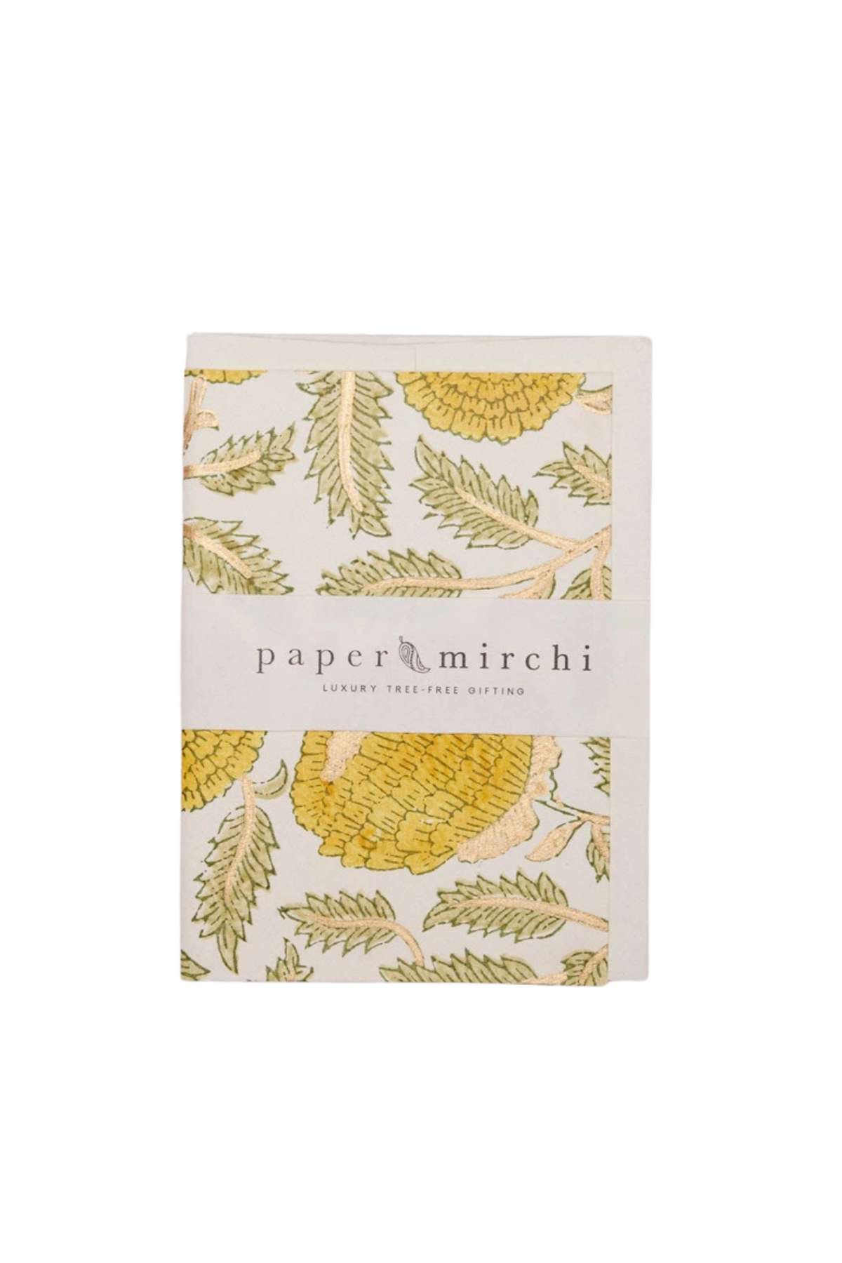 Hand Block Printed Card Marigold Sunshine