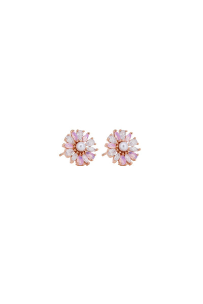 Pink Dainty Crystal Daisy Earring