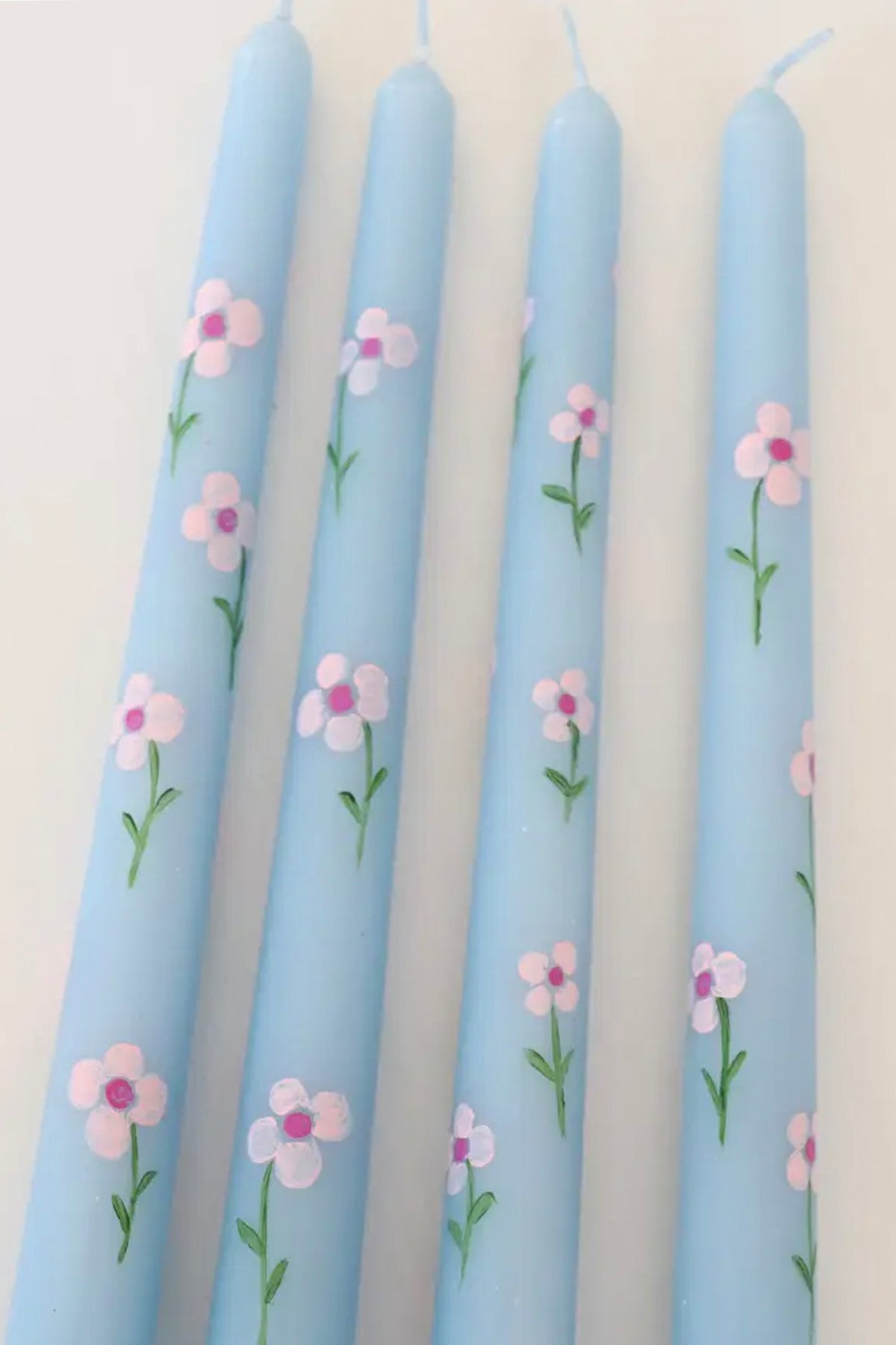 Pink Daisy Hand Painted Candle