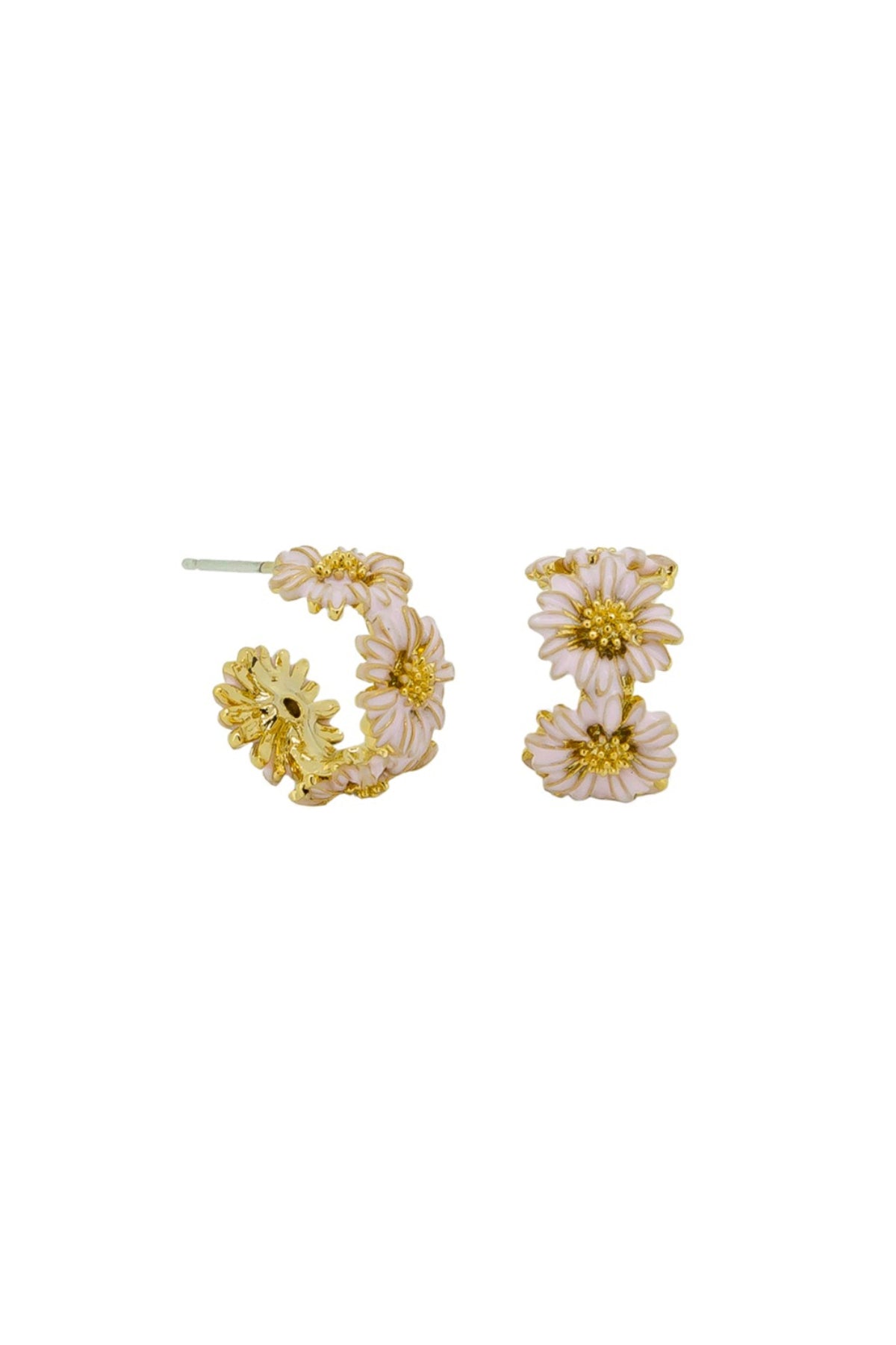 Pink Daisy Chain Hoops