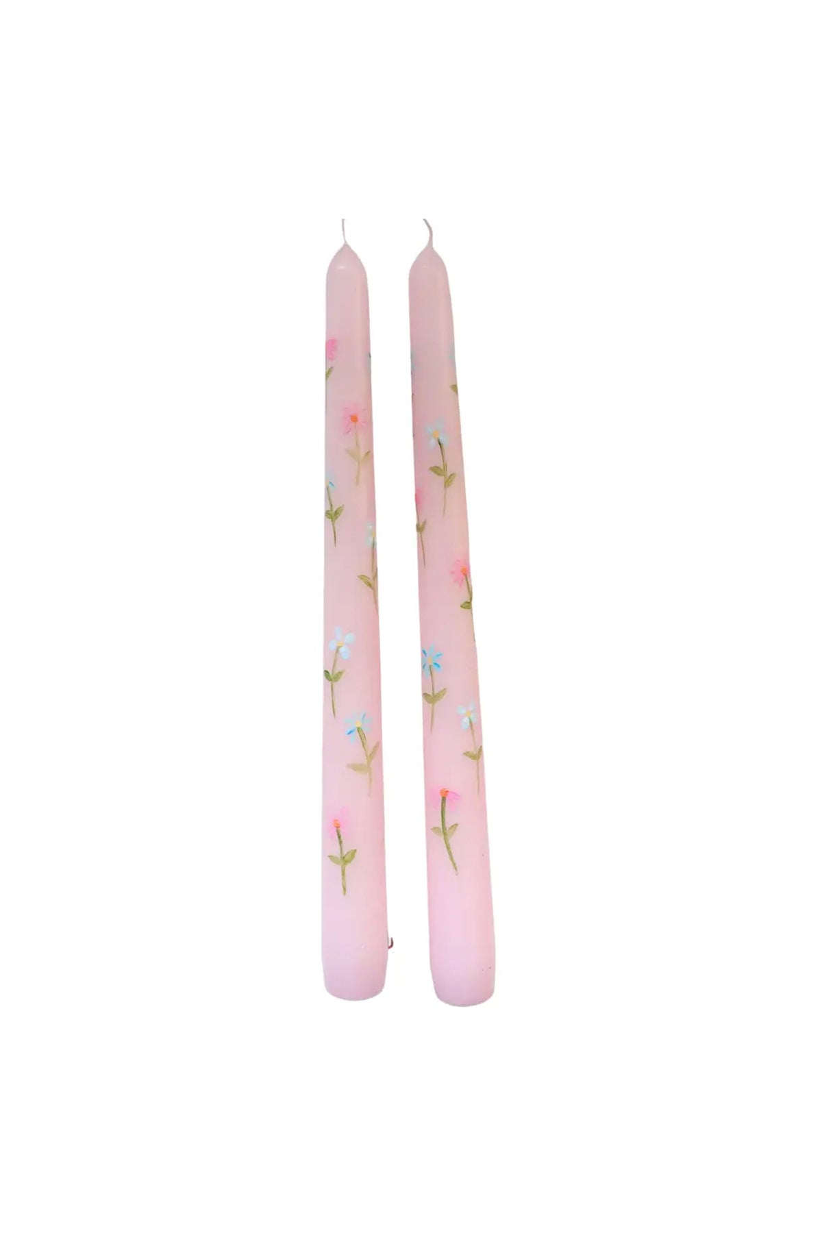Pink Spring Hand Painted Candle