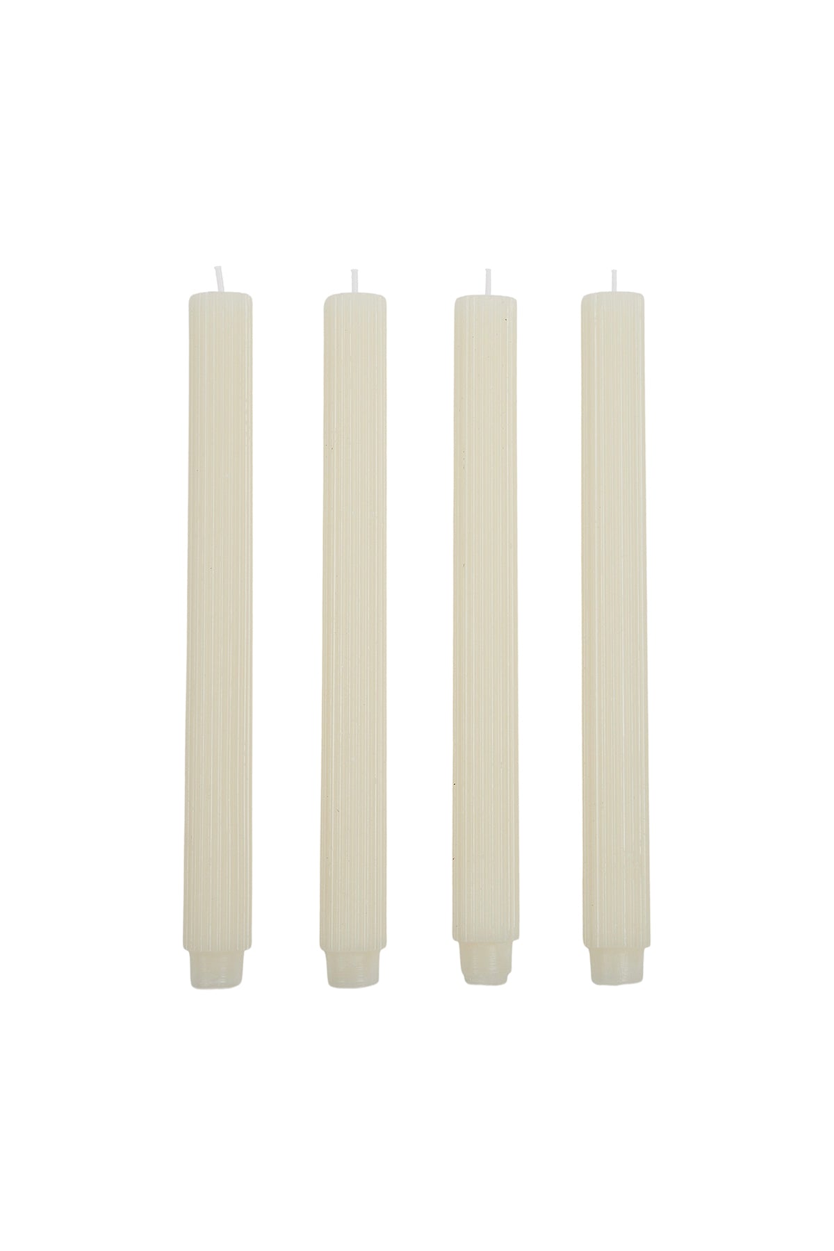 Ribbed Candle Set Ivory
