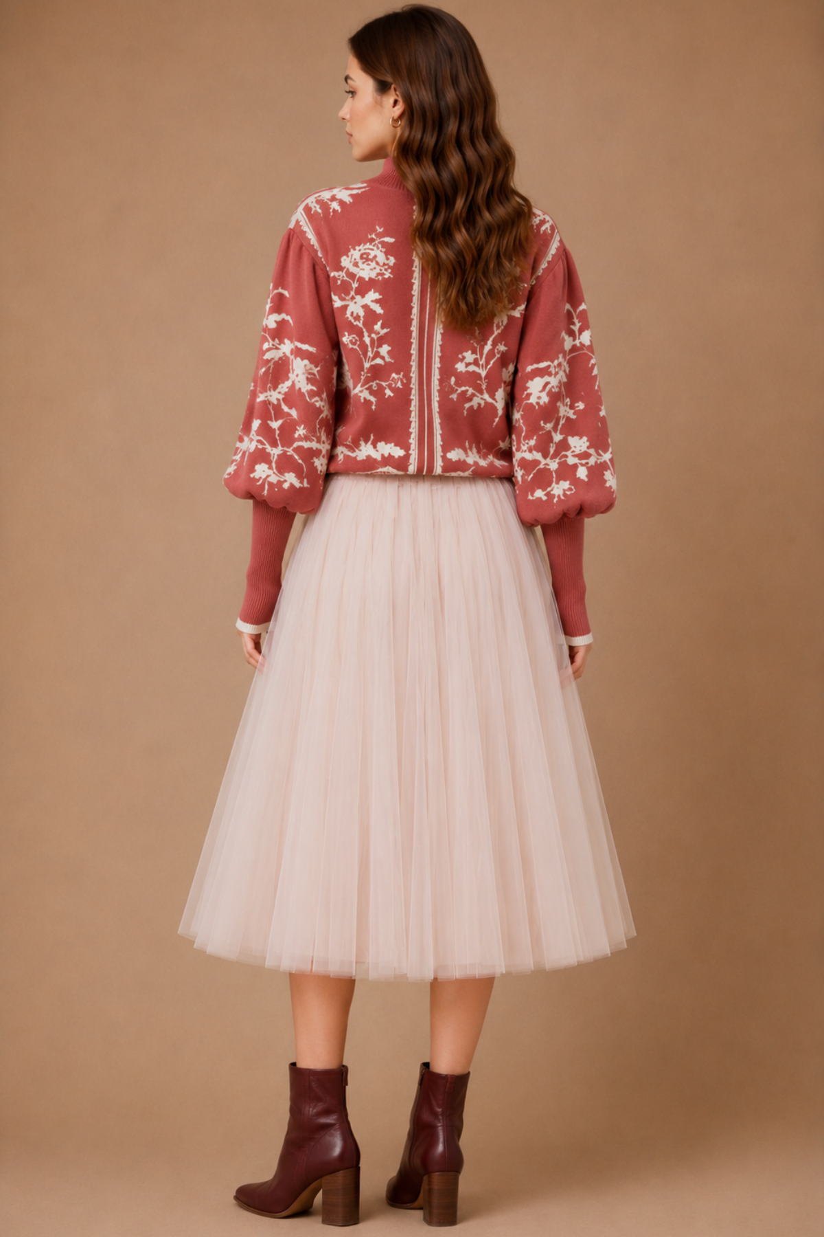 Satin Ribbon Tulle Skirt Champagne