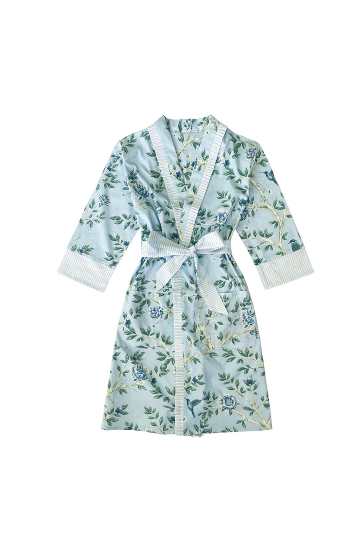 Shirley Chinoiserie Cotton Robe Blue